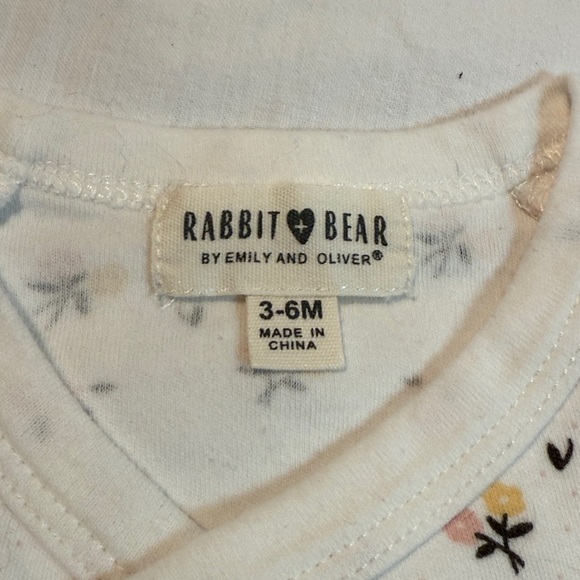 Rabbit + Bear - Organic Cotton Baby Onesie and Wrap Top Set - Picture 3 of 5